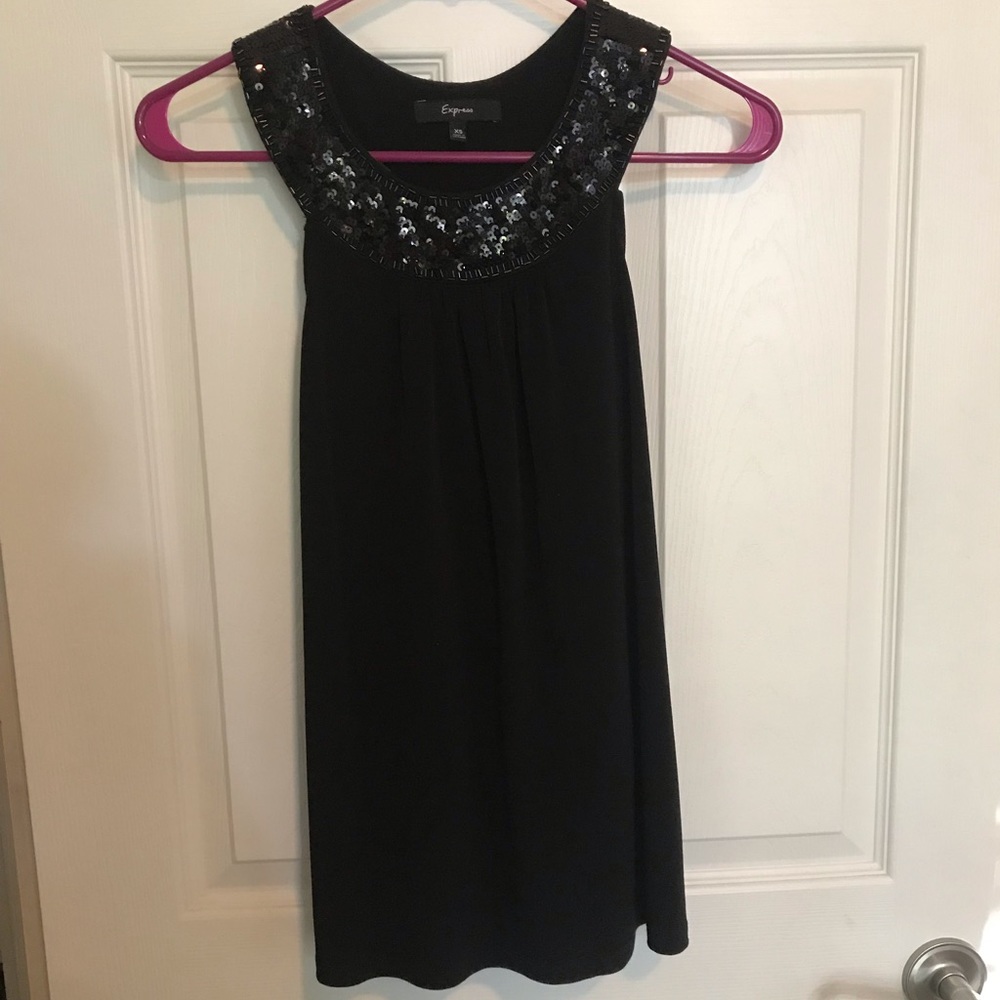 Black Sequin Tank Top